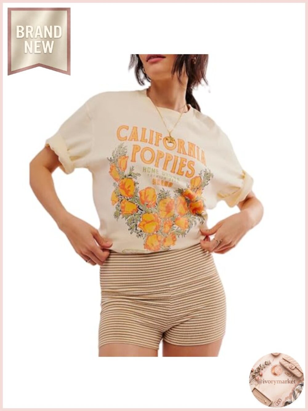 Womens Oversized Vintage Flower Graphic Tee Y2K Baggy Short Sleeve Summer Crew